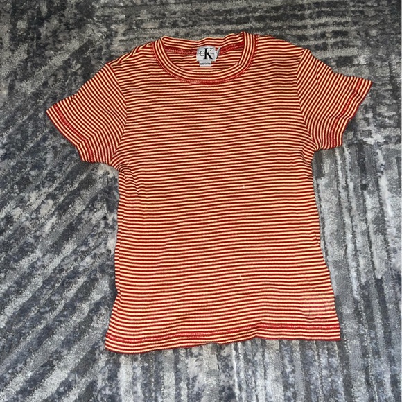 ASOS Red and White Striped Short Sleeve Tee - Picture 1 of 4